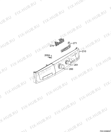 Взрыв-схема стиральной машины Electrolux RWP105205W - Схема узла Command panel 037